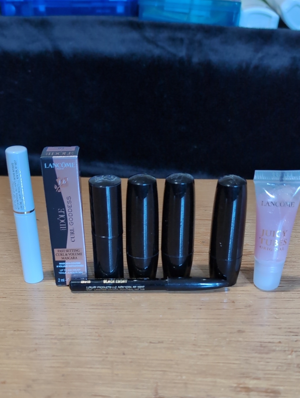 Lancome Black Lipsticks with Pink Juicy Tubes Gloss & Mascara Set